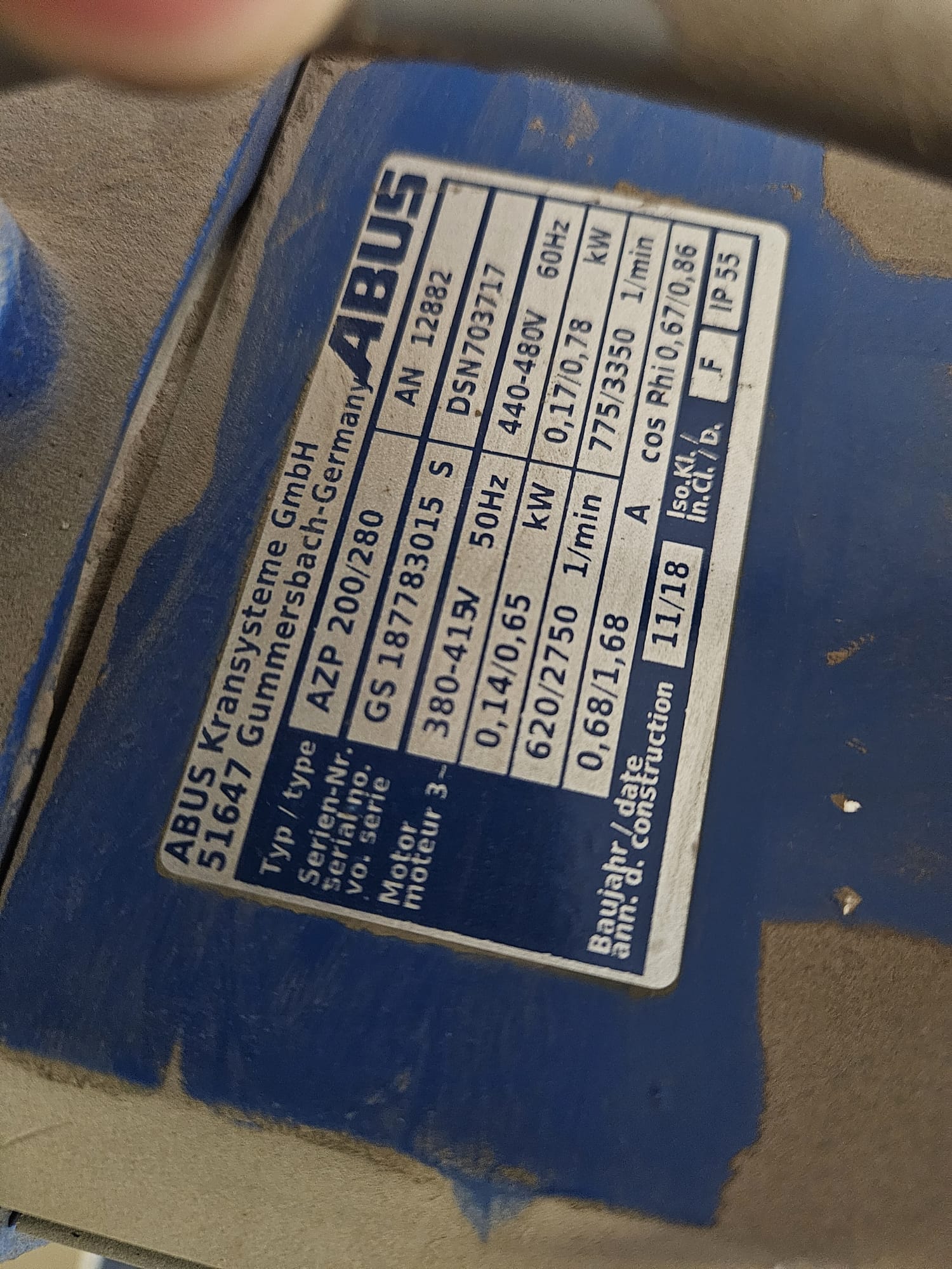 ABUS bovenloopkraan 12,5t